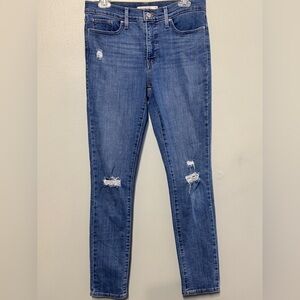 Levi’s 311 Shaping Skinny Distressed Denim‎ Blue Jeans Size 29